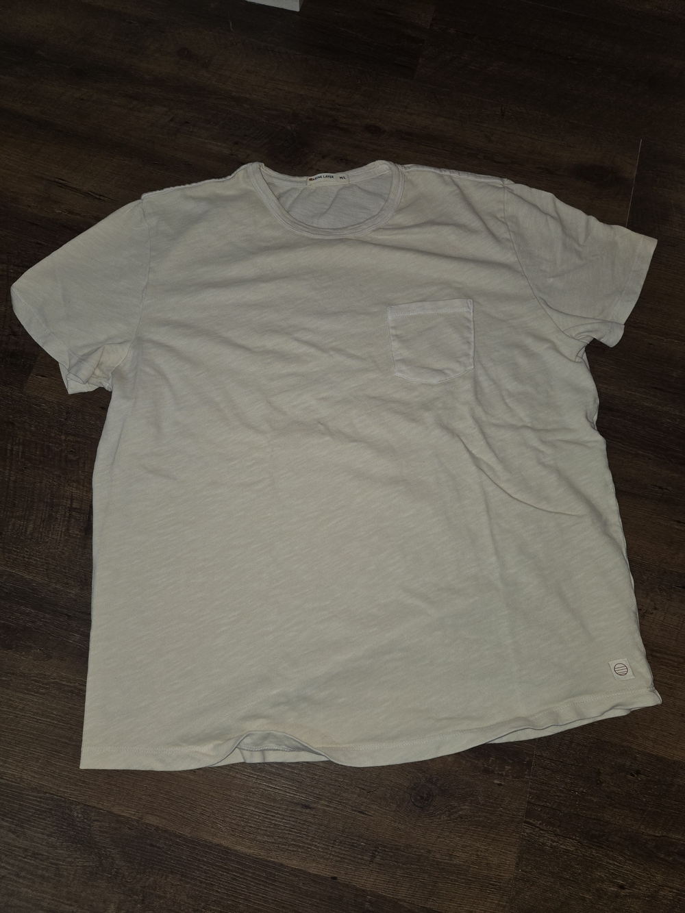 Marine Layer Men's Short Sleeve Pocket Tee in Off-White Cream